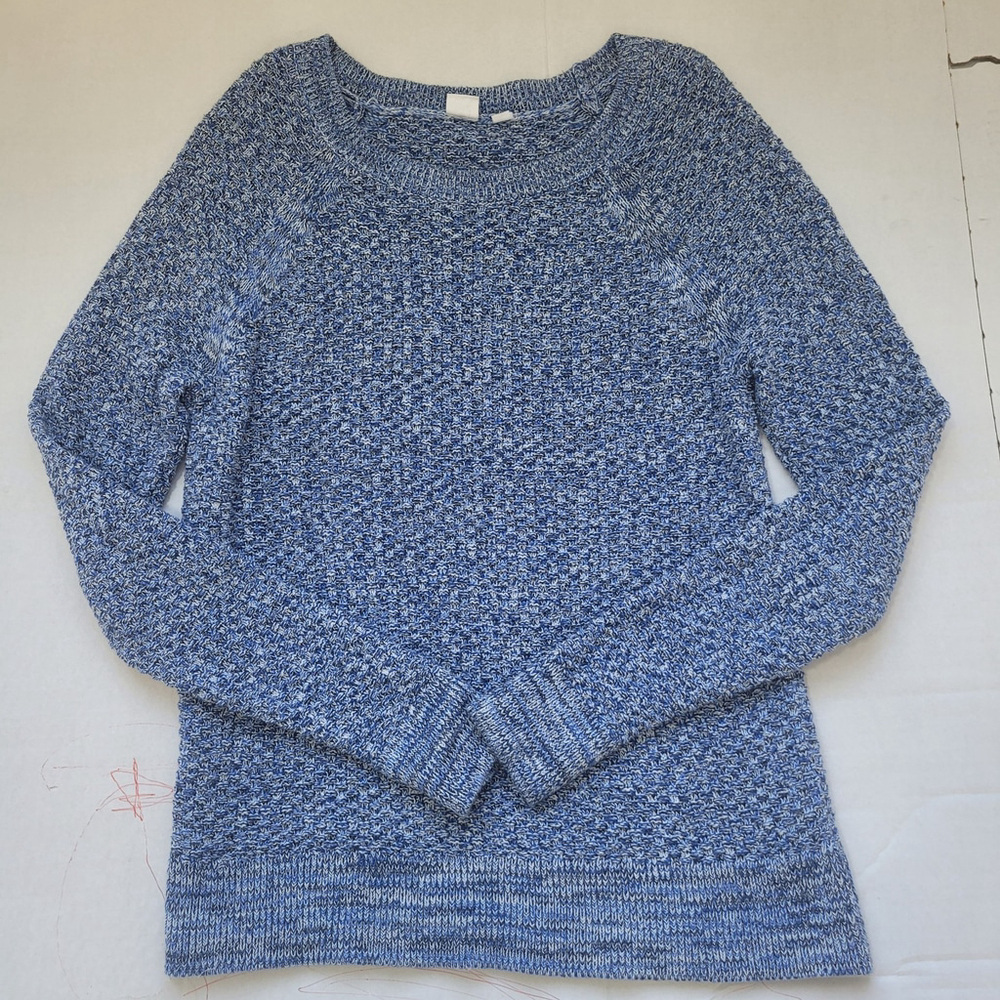 Gap Womens Pullover Sweater Medium Blue Long Sleeve Round Neck Cotton - Picture 2 of 8